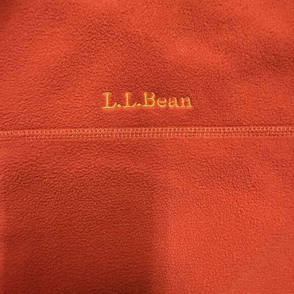 LL Bean Full Zip Fleece Jacket Mens XL Orange Outdoors Hiking Polartec OAFW4 - Picture 2 of 10